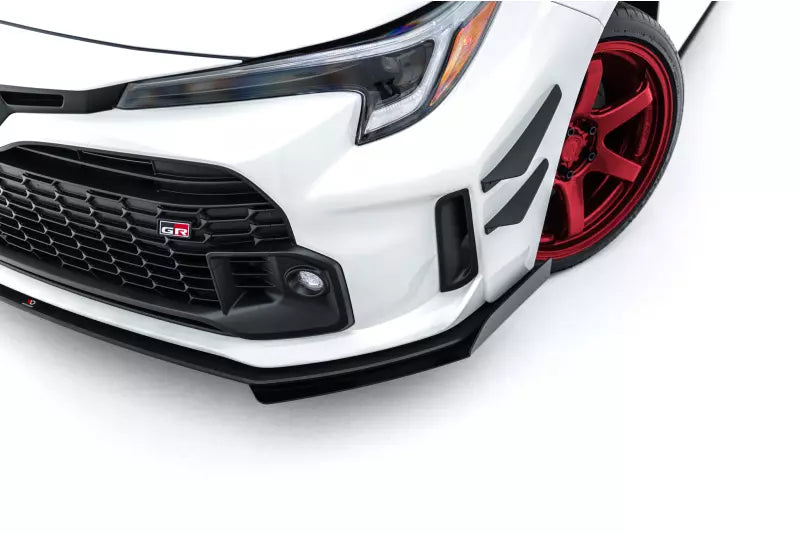 Maxton Design Street Pro Frontlippe mit Flaps für Toyota GR Corolla Mk12 Schwarz mit Hochglanz Flaps – Ansicht 4