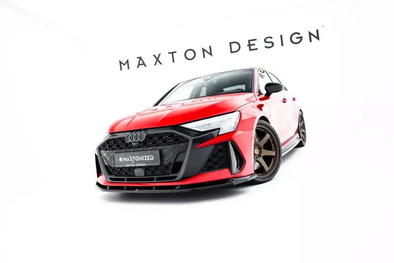 Maxton Design Frontlippe V.1 für Audi RS3 Limousine 8Y Facelift Hochglanz schwarz – Ansicht 3