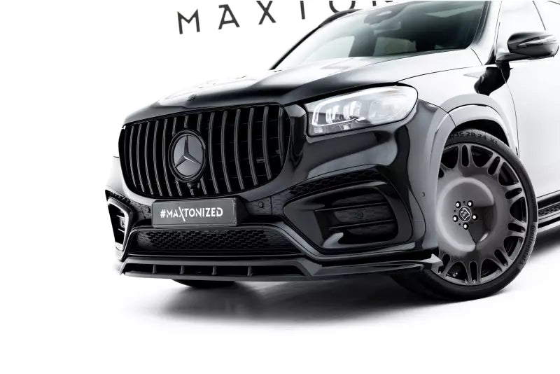 Maxton Design Frontlippe für Mercedes GLS AMG-Line X167 Facelift Hochglanz schwarz – Ansicht 2