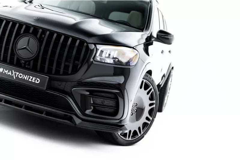 Maxton Design Frontlippe für Mercedes GLS AMG-Line X167 Facelift Hochglanz schwarz – Ansicht 3