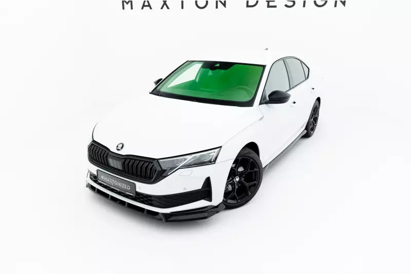 Maxton Design Frontlippe für Skoda Octavia SportLine Liftback / Combi Mk4 Facelift Hochglanz schwarz – Ansicht 2