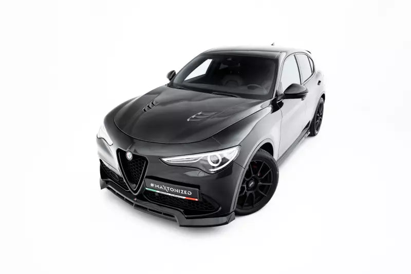 Maxton Design Frontlippe V.3 für Alfa Romeo Stelvio Mk1 Hochglanz schwarz – Ansicht 1
