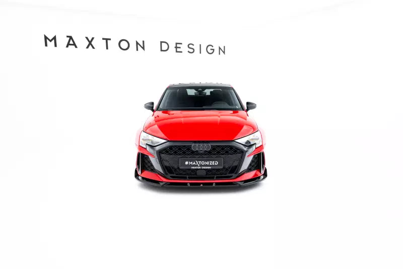 Maxton Design Frontlippe V.3 für Audi RS3 Limousine 8Y Facelift Hochglanz schwarz – Ansicht 1