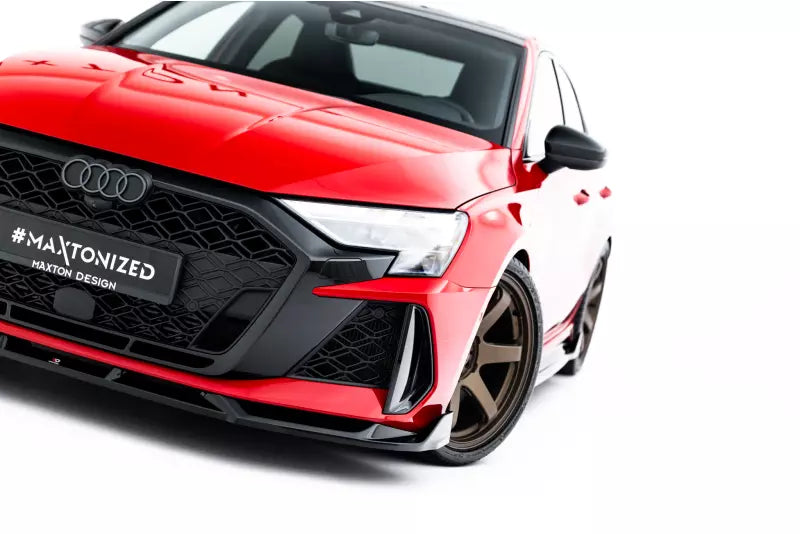 Maxton Design Frontlippe V.3 für Audi RS3 Limousine 8Y Facelift Hochglanz schwarz – Ansicht 3