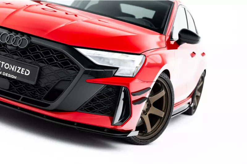 Flaps für Street Pro Frontlippe für Audi RS3 Limousine 8Y Facelift Hochglanz schwarz – Ansicht 1