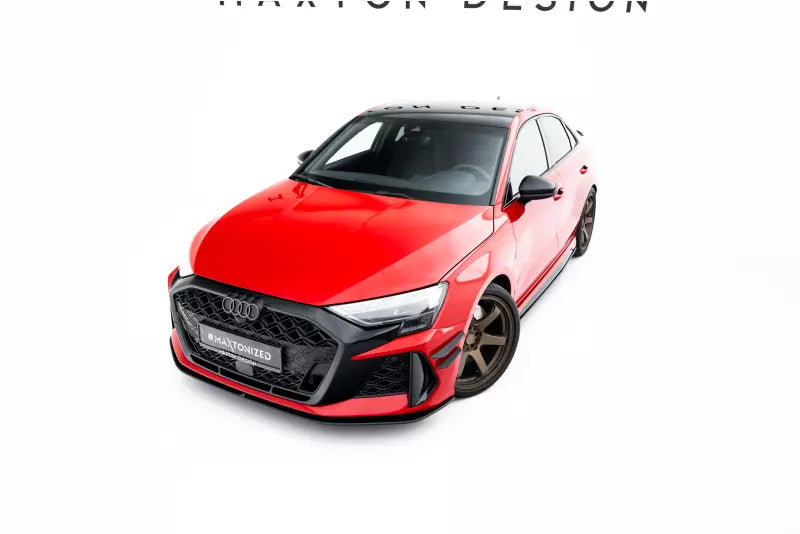Maxton Design Street Pro Frontlippe für Audi RS3 Limousine 8Y Facelift Schwarz matt – Ansicht 2