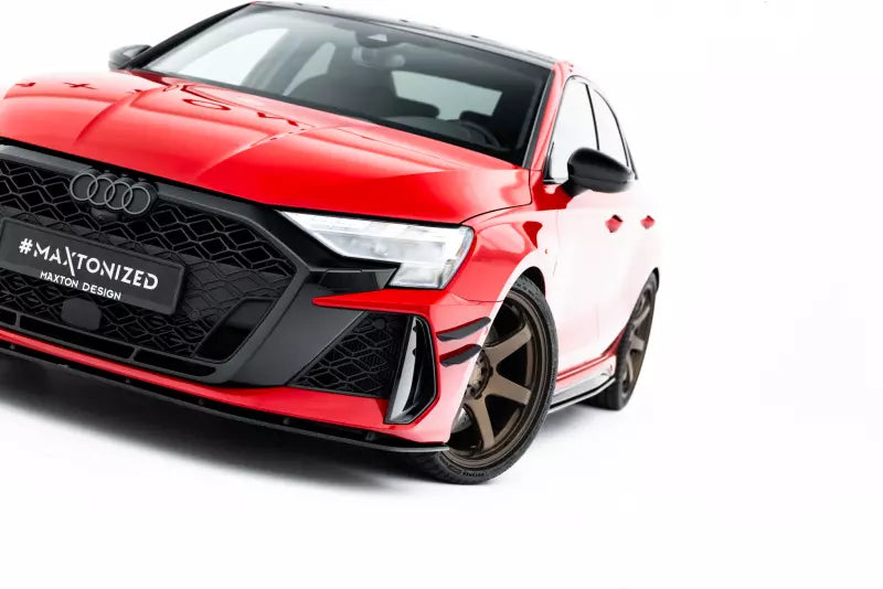 Maxton Design Street Pro Frontlippe für Audi RS3 Limousine 8Y Facelift Schwarz matt – Ansicht 3