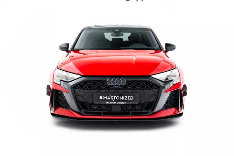 Maxton Design Street Pro Frontlippe für Audi RS3 Limousine 8Y Facelift Schwarz matt – Ansicht 4
