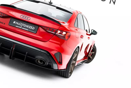 Maxton Design Street Pro Heckdiffusor für Audi RS3 Limousine 8Y Facelift Schwarz matt – Ansicht 1