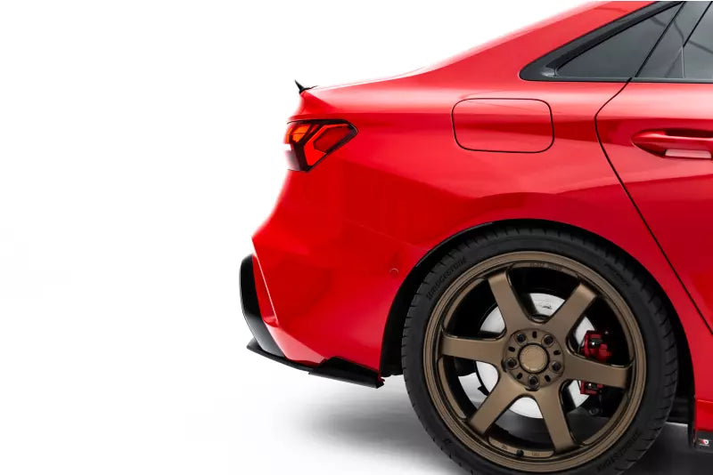 Maxton Design Street Pro Heckdiffusor mit Flaps für Audi RS3 Limousine 8Y Facelift Schwarz mit Hochglanz Flaps – Ansicht 1