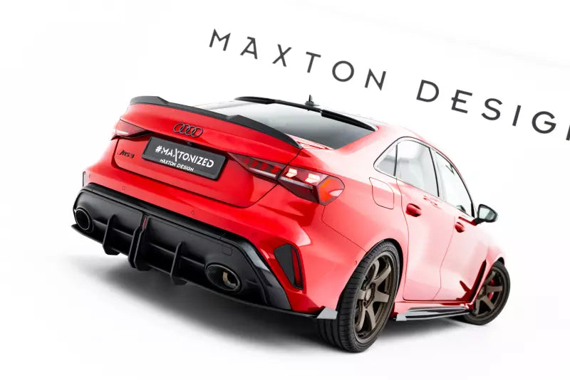 Maxton Design Street Pro Hintere Diffusor Flaps für Audi RS3 Limousine 8Y Facelift Hochglanz schwarz – Ansicht 1