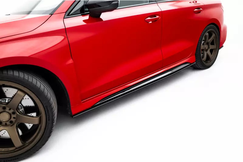 Maxton Design Street Pro Seitenschweller für Audi RS3 Limousine 8Y Facelift Schwarz matt – Ansicht 2