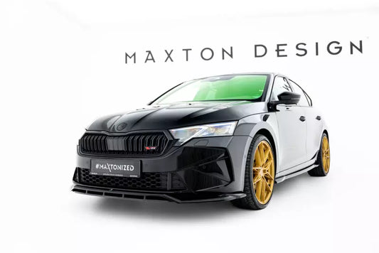 B-Ware Maxton Design Frontlippe V.1 für Skoda Octavia RS Liftback / Combi Mk4 Facelift Hochglanz schwarz – Ansicht 1