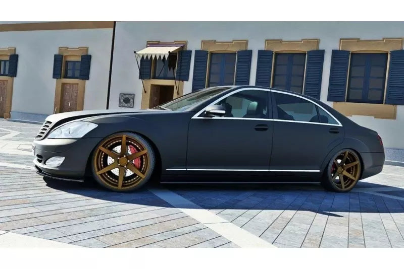 B-Ware Maxton Design Seitenschweller (Paar) für Mercedes S-Klasse W221 Hochglanz schwarz – Ansicht 1