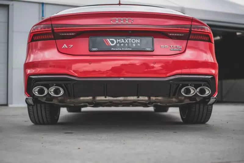 Maxton Design Heckdiffusor mit Sportauspuff Attrappe Chrom für Audi A7 C8 S-Line – Ansicht 1