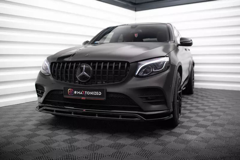 Maxton Design Frontlippe für Mercedes-Benz GLC Coupe AMG-Line / 43 AMG C253 Hochglanz schwarz – Ansicht 3