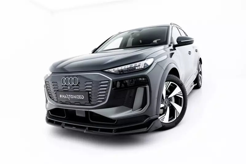 Maxton Design Frontlippe für Audi Q6 e-tron Standard / S-Line / SQ6 e-tron SUV / Sportback Mk1 Hochglanz schwarz – Ansicht 2