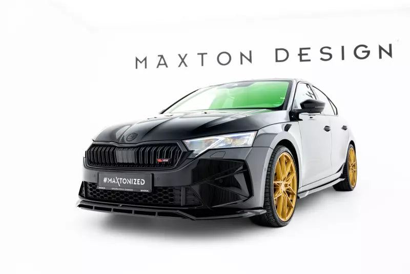 Maxton Design Frontlippe V.1 für Skoda Octavia RS Liftback / Combi Mk4 Facelift Hochglanz schwarz – Ansicht 3