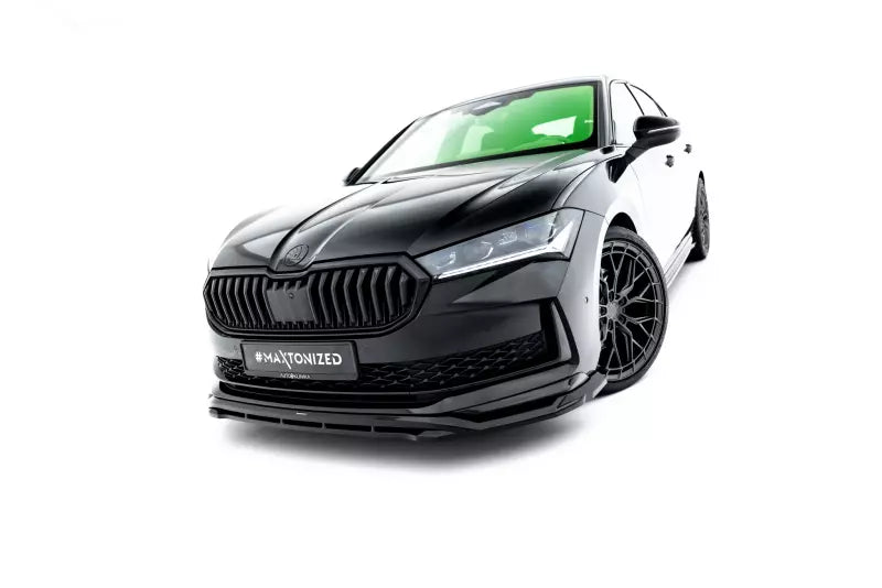 Maxton Design Frontlippe V.1 für Skoda Superb Sportline Mk4 Hochglanz schwarz – Ansicht 1