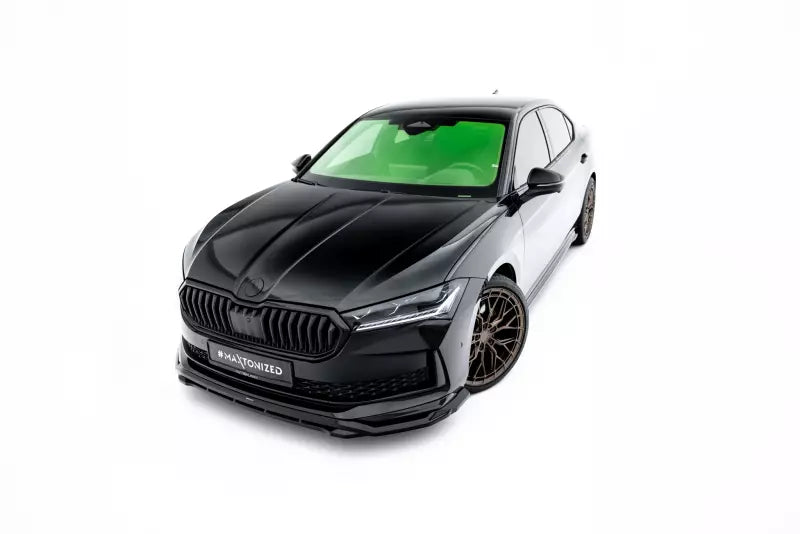 Maxton Design Frontlippe V.1 für Skoda Superb Sportline Mk4 Hochglanz schwarz – Ansicht 2