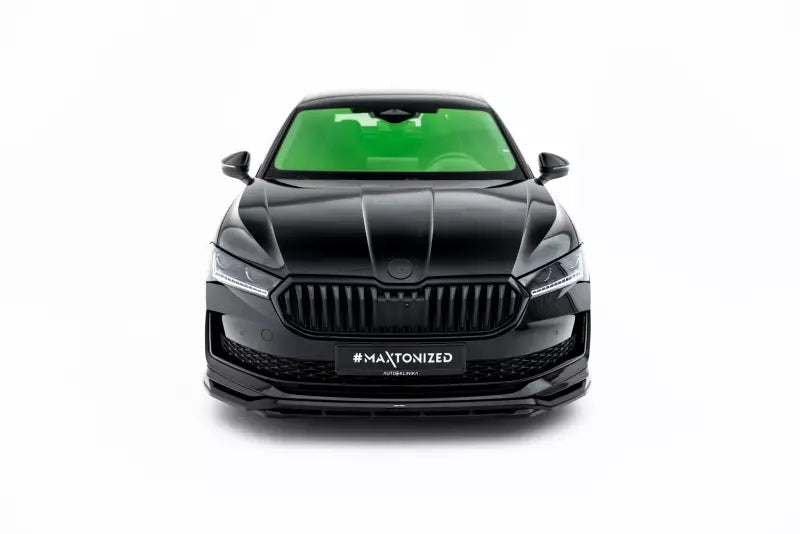 Maxton Design Frontlippe V.1 für Skoda Superb Sportline Mk4 Hochglanz schwarz – Ansicht 3