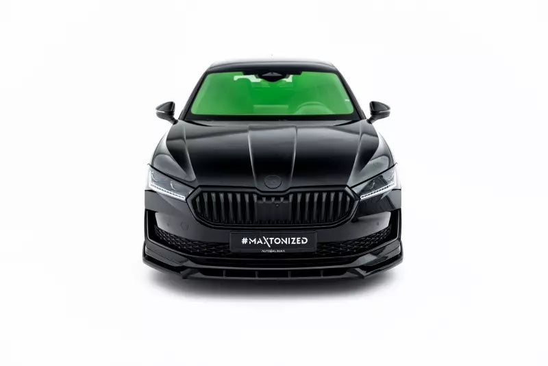 Maxton Design Frontlippe V.2 für Skoda Superb Sportline Mk4 Hochglanz schwarz – Ansicht 3