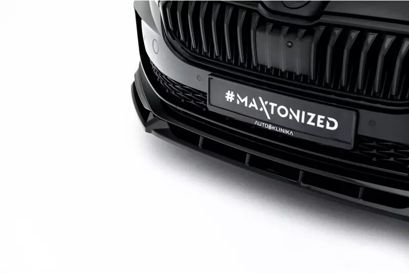 Maxton Design Frontlippe V.2 für Skoda Superb Sportline Mk4 Hochglanz schwarz – Ansicht 4