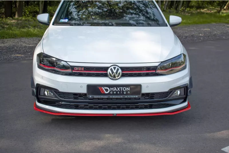 Maxton Design Frontlippe V.2 für Volkswagen Polo Mk6 GTI / R-line rot – Ansicht 1