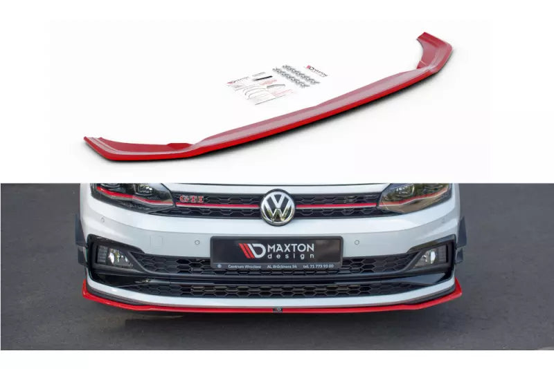 Maxton Design Frontlippe V.2 für Volkswagen Polo Mk6 GTI / R-line rot – Ansicht 2