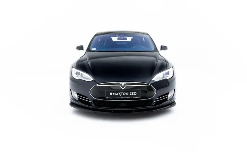 Maxton Design Frontlippe V.1 für Tesla Model S Mk1 Hochglanz schwarz – Ansicht 2