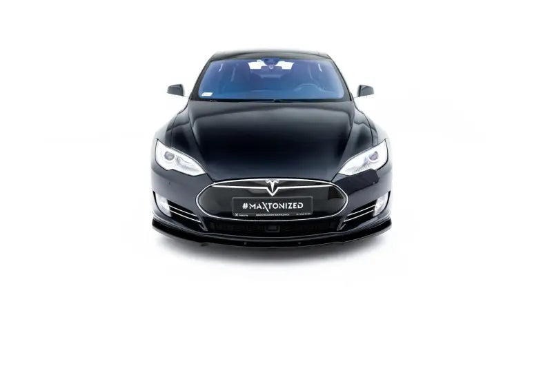 Maxton Design Frontlippe V.2 für Tesla Model S Mk1 Hochglanz schwarz – Ansicht 2