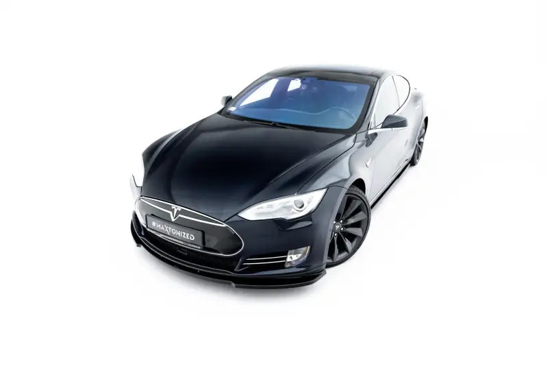 Maxton Design Frontlippe V.2 für Tesla Model S Mk1 Hochglanz schwarz – Ansicht 3