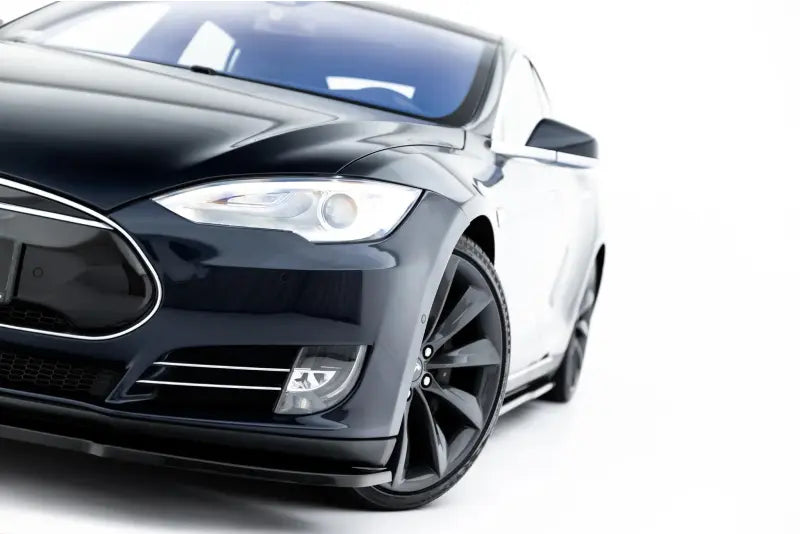 Maxton Design Frontlippe V.2 für Tesla Model S Mk1 Hochglanz schwarz – Ansicht 4