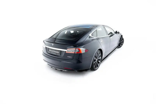 Maxton Design Heckspoiler Lippe V.2 für Tesla Model S Mk1 Hochglanz schwarz – Ansicht 1
