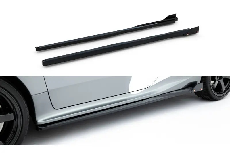 Maxton Design Seitenschweller (Paar) mit Flaps für Toyota GR Yaris Mk4 Facelift Hochglanz schwarz – Ansicht 2