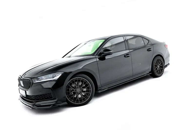 Maxton Design Seitenschweller (Paar) V.1 für Skoda Superb Sportline Mk4 Hochglanz schwarz – Ansicht 3