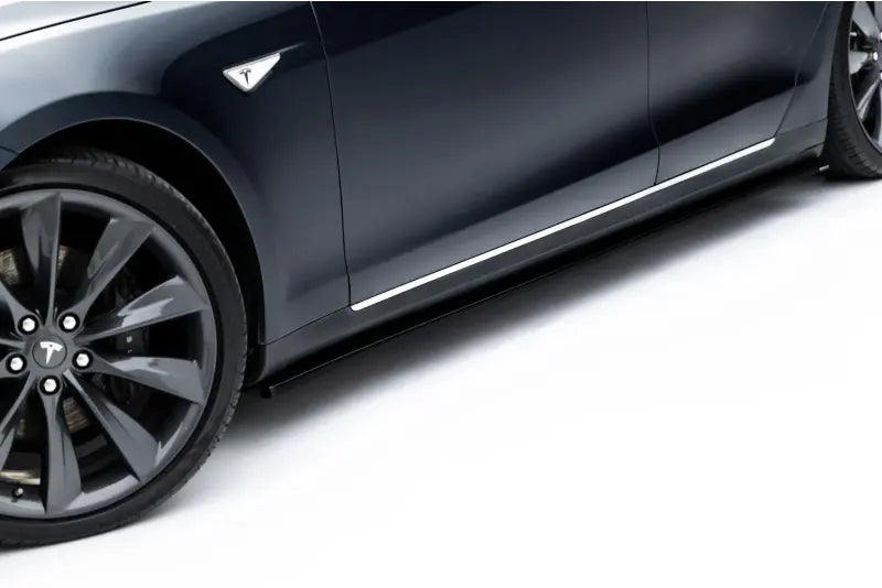 Maxton Design Seitenschweller (Paar) V.1 für Tesla Model S Mk1 Hochglanz schwarz – Ansicht 3