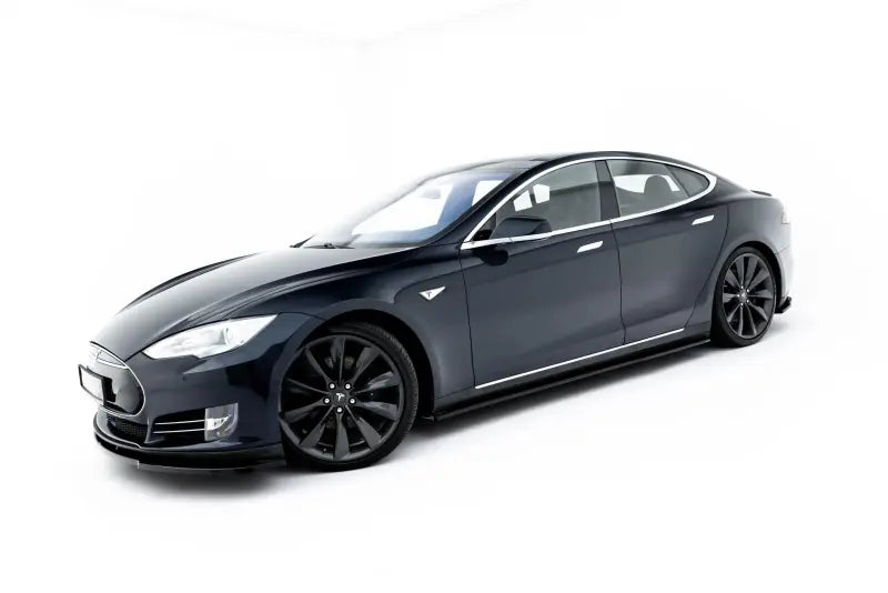 Maxton Design Seitenschweller (Paar) V.2 für Tesla Model S Mk1 Hochglanz schwarz – Ansicht 4
