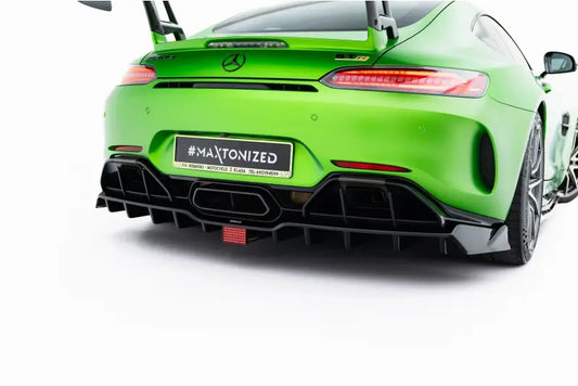 Maxton Design Heckdiffusor mit LED für Mercedes-AMG GT R C190 Facelift (2017-2023) Hochglanz schwarz – Ansicht 1