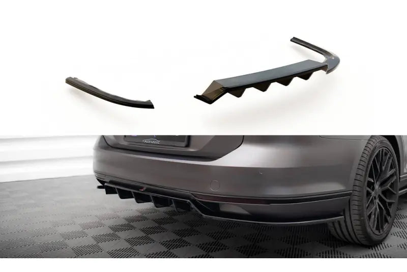 Maxton Design Heckdiffusor für VW Passat R-Line B9 Hochglanz schwarz – Ansicht 2
