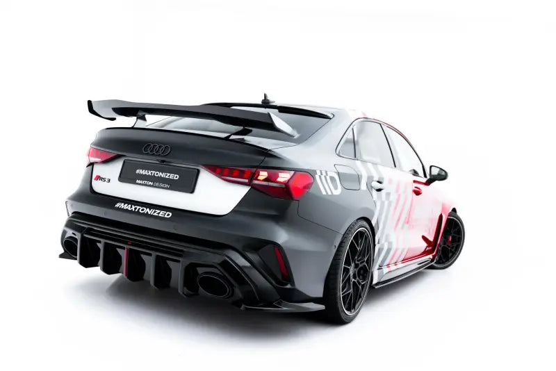 Maxton Design Diffusor Flaps V.1 für Audi RS3 Limousine 8Y Facelift (2024-) Hochglanz schwarz – Ansicht 1