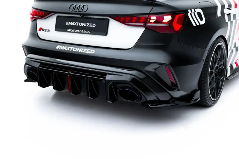 Maxton Design Diffusor Flaps V.2 für Audi RS3 Limousine 8Y Facelift (2024-) Hochglanz schwarz – Ansicht 1