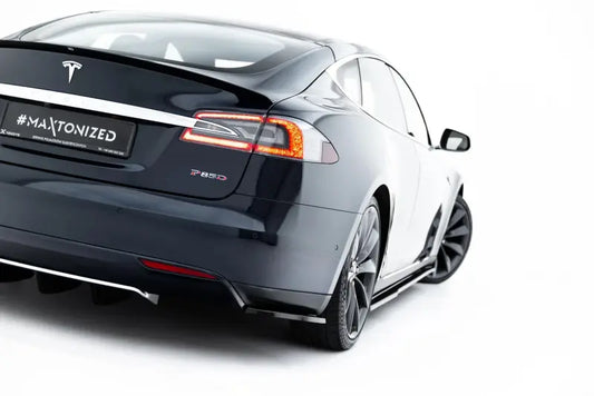 Maxton Design Diffusor Flaps V.2 für Tesla Model S Mk1 Hochglanz schwarz – Ansicht 1