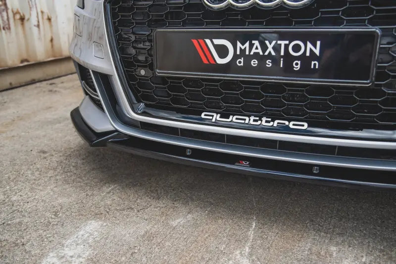 B-Ware Maxton Design Frontlippe V.3 für Audi S3 / A3 S-Line 8V Facelift (Limousine und Cabrio) Hochglanz schwarz – Ansicht 4