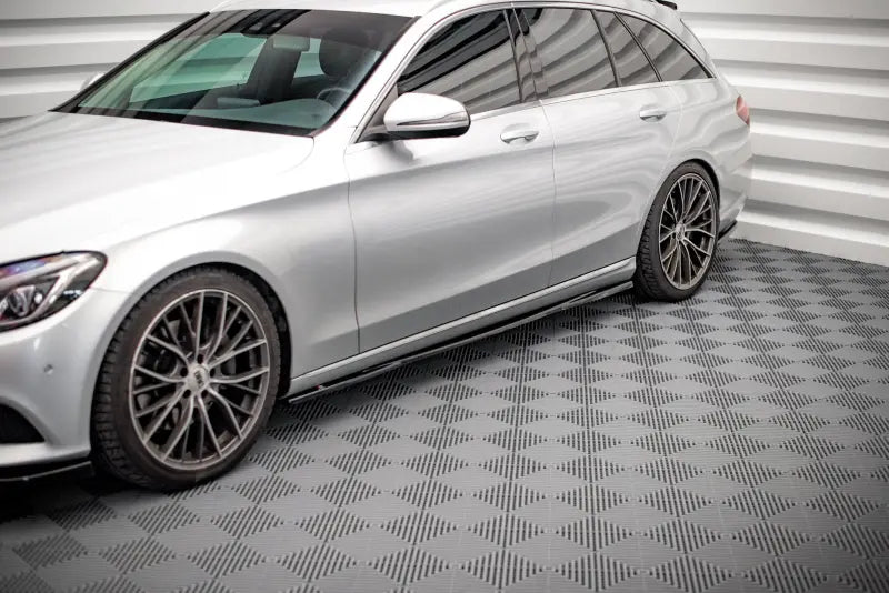 B-Ware Maxton Design Seitenschweller (Paar) für Mercedes C-Klasse W205 Hochglanz schwarz – Ansicht 1