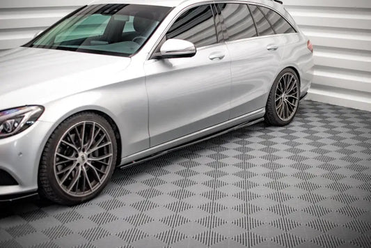 B-Ware Maxton Design Seitenschweller (Paar) für Mercedes C-Klasse W205 Hochglanz schwarz – Ansicht 1