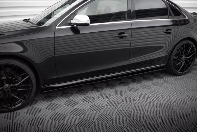 Maxton Design Seitenschweller (Paar) für Audi S4 / A4 / A4 S-Line B8 (vor und nach Facelift) Hochglanz schwarz – Ansicht 1