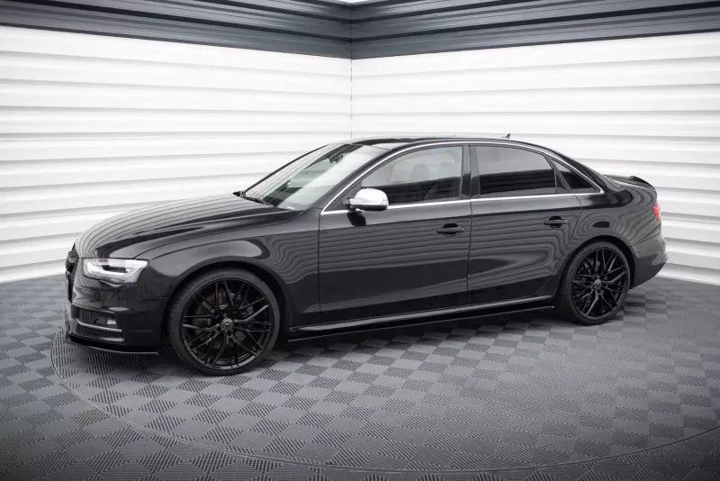 Maxton Design Seitenschweller (Paar) für Audi S4 / A4 / A4 S-Line B8 (vor und nach Facelift) Hochglanz schwarz – Ansicht 2