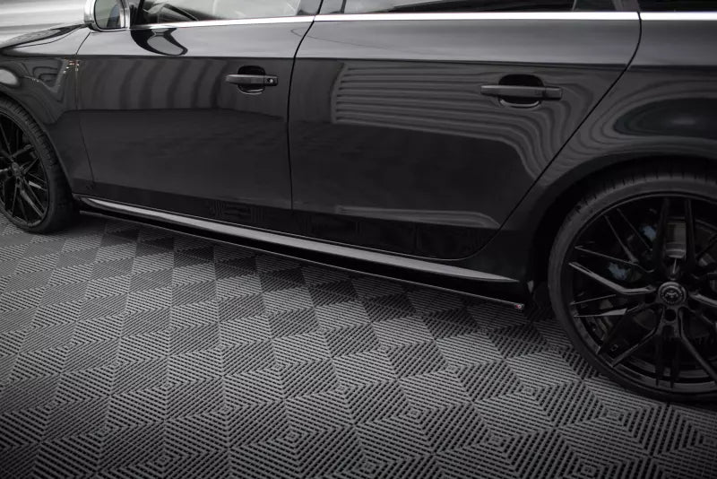 Maxton Design Seitenschweller (Paar) für Audi S4 / A4 / A4 S-Line B8 (vor und nach Facelift) Hochglanz schwarz – Ansicht 3