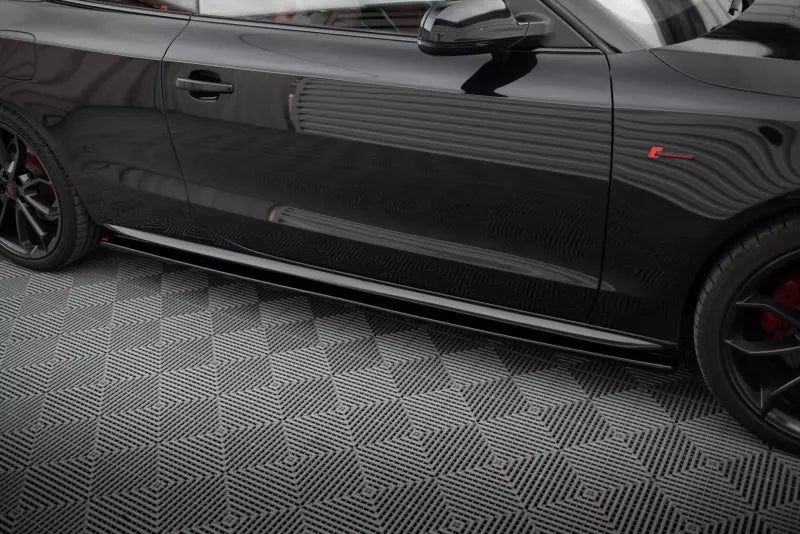 Maxton Design Seitenschweller (Paar) für Audi S5 / A5 / A5 S-Line B8 8T (vor und nach Facelift) Hochglanz schwarz – Ansicht 2